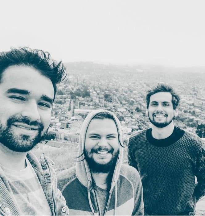 A picture of our makers, Renato, Thiago and Gabriel during their visit to Silicon Valley